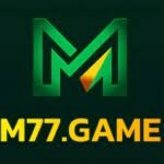 M77 Game download interface showing mobile gaming app home screen with features and gameplay options